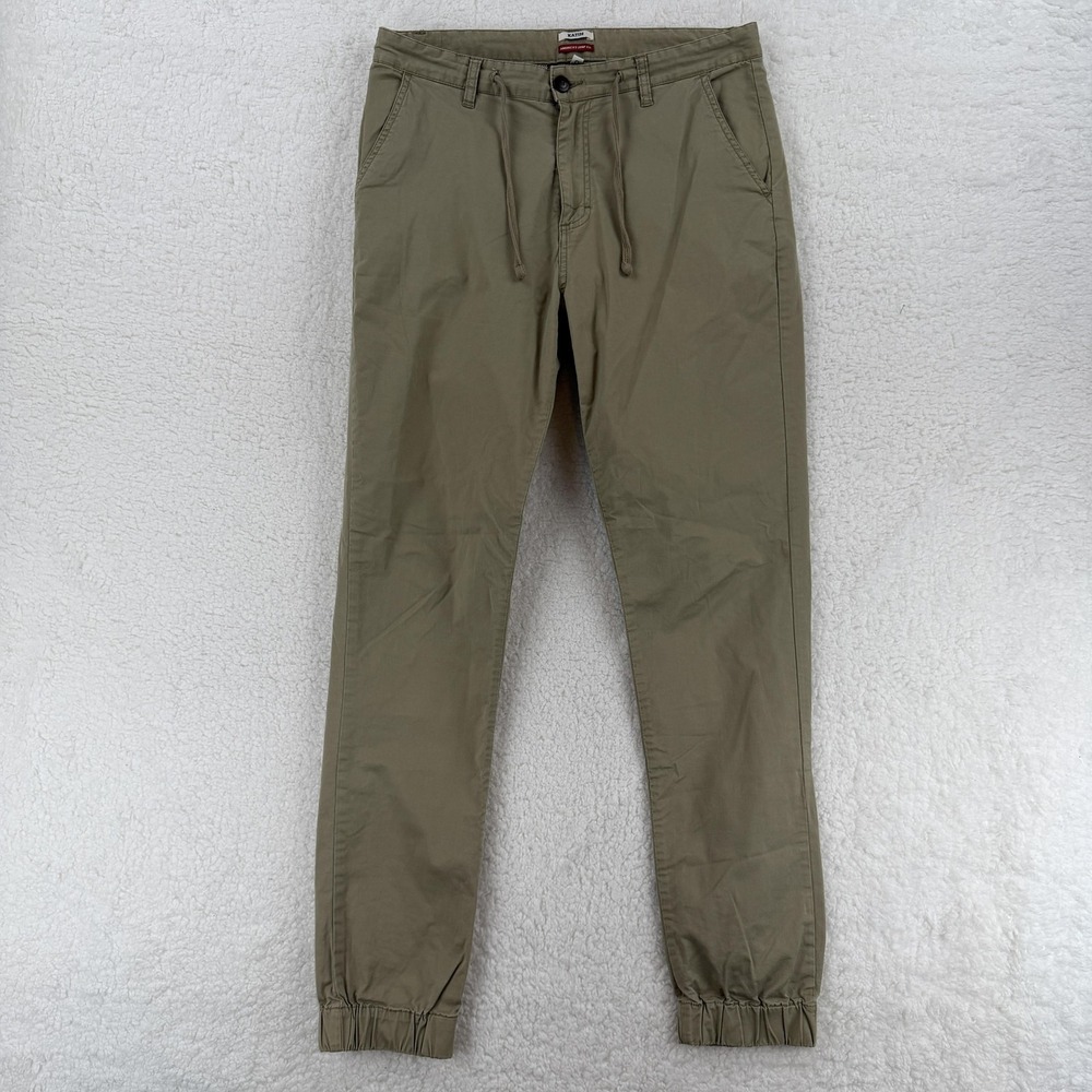 Katin Pants Mens 33 Khaki Jogger Chino Elastic Cuff Stretch Surf Casual Surfer